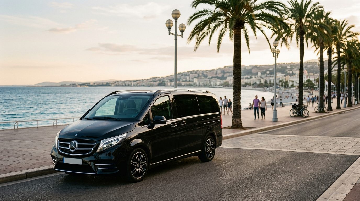 Chauffeur privé 7 places à Nice : voyager en groupe sur la Côte d&rsquo;Azur