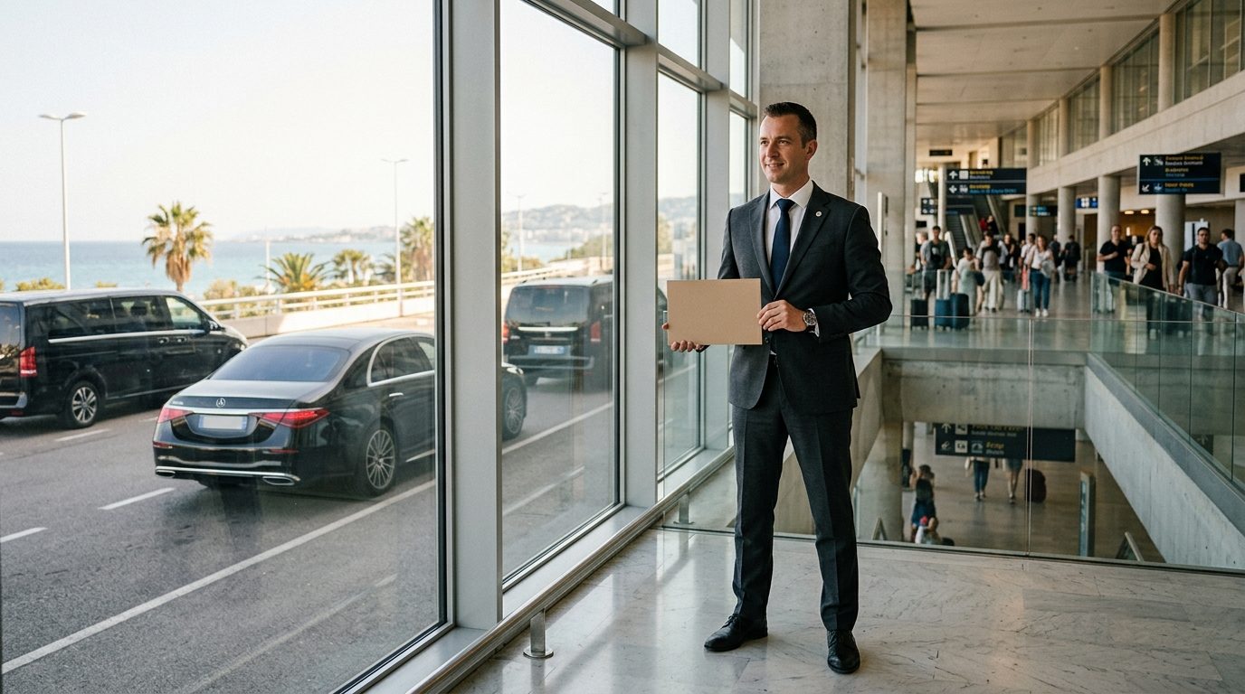 Chauffeur privé à l&rsquo;aéroport Nice Côte d&rsquo;Azur : guide pratique et organisation de vos transferts