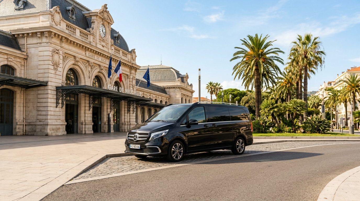 Chauffeur privé en van à la Gare de Nice-Ville : organisation et repères pour vos transferts