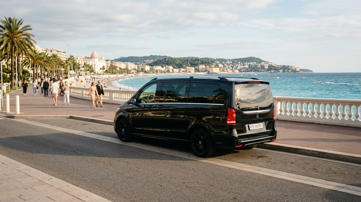 Minivan avec chauffeur privé à Nice : confort et mobilité de groupe sur la Côte d&rsquo;Azur