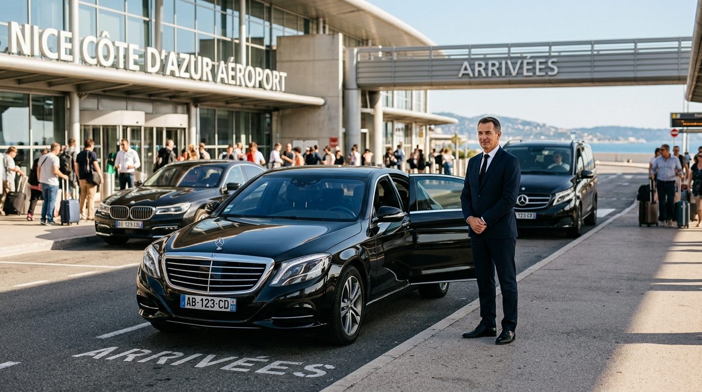 Chauffeur privé à l&rsquo;aéroport Nice Côte d&rsquo;Azur : guide et organisation de votre transfert