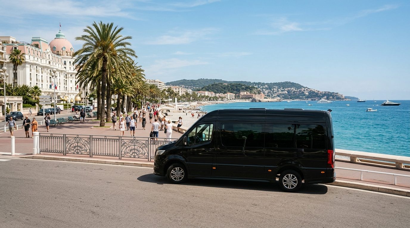 Chauffeur privé pour groupe de 14 places à Nice : confort et logistique