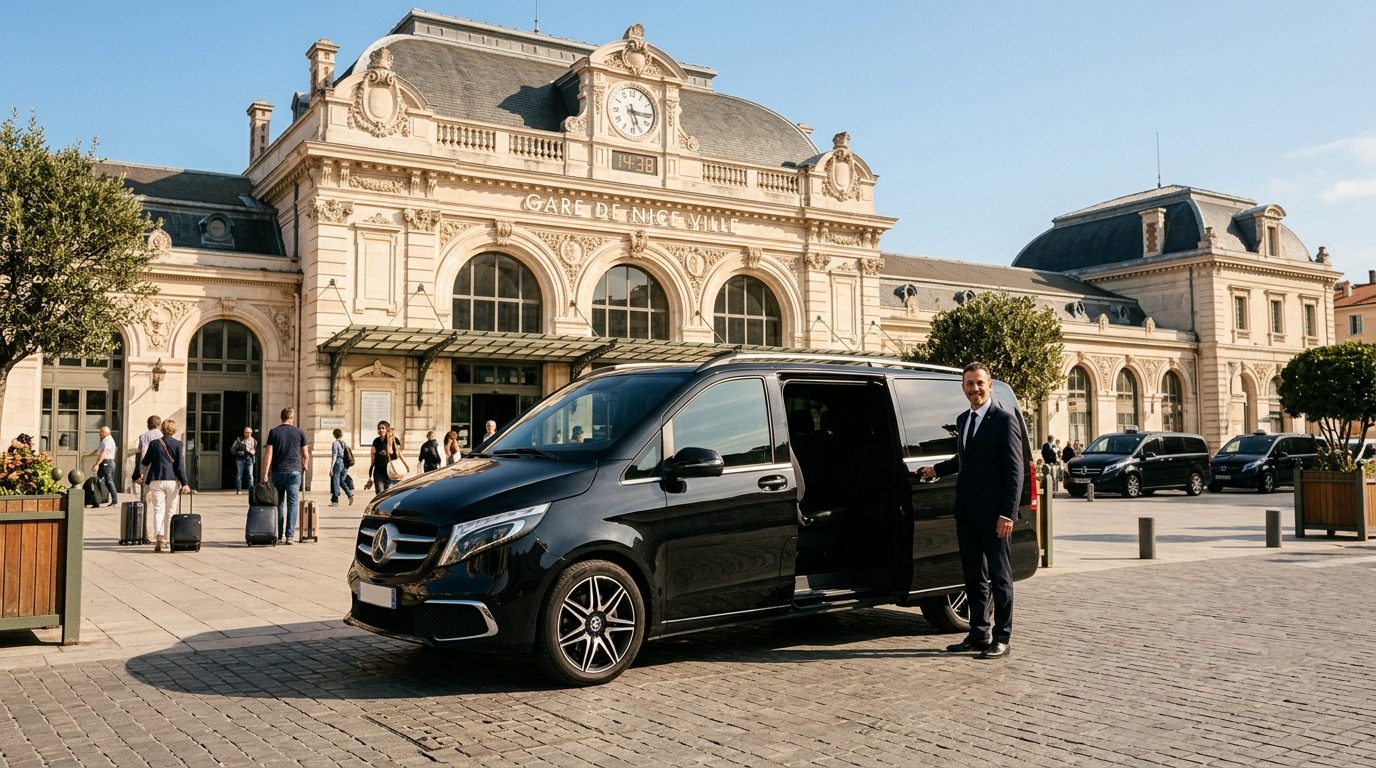 Chauffeur privé en minibus à la gare de Nice-Ville : organisation et repères