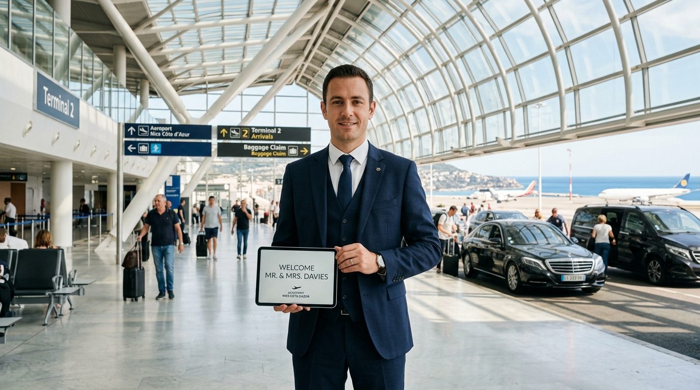 Accueil par chauffeur privé à l’aéroport de Nice NCE : déroulement et conseils