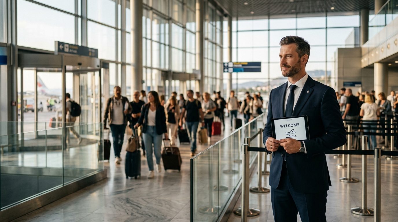 Chauffeur avec attente de vol à l&rsquo;aéroport de Nice (NCE) : fonctionnement et garanties