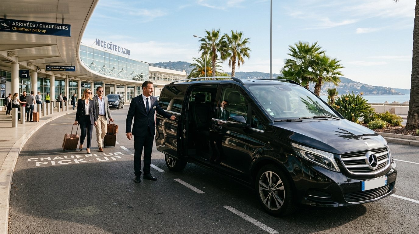 Chauffeur pour grand véhicule à l&rsquo;aéroport de Nice NCE : guide du transport spacieux et haut de gamme