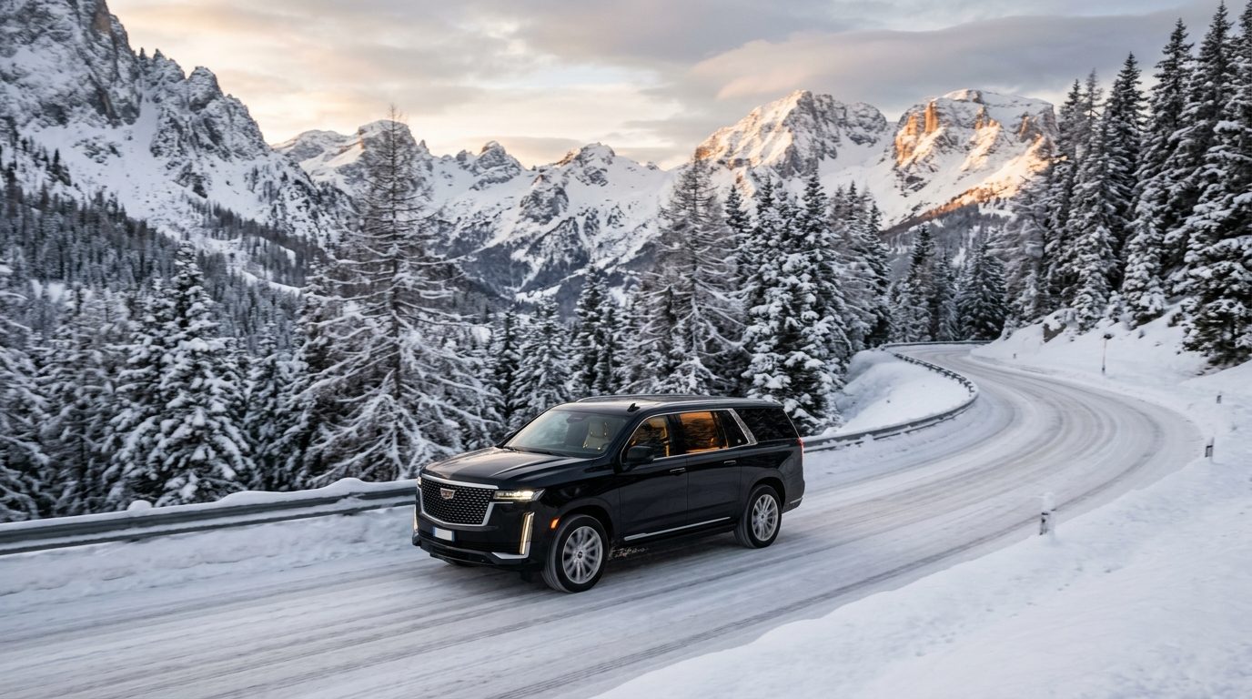 Chauffeur privé dans les Alpes en hiver : sérénité et sécurité sur routes enneigées