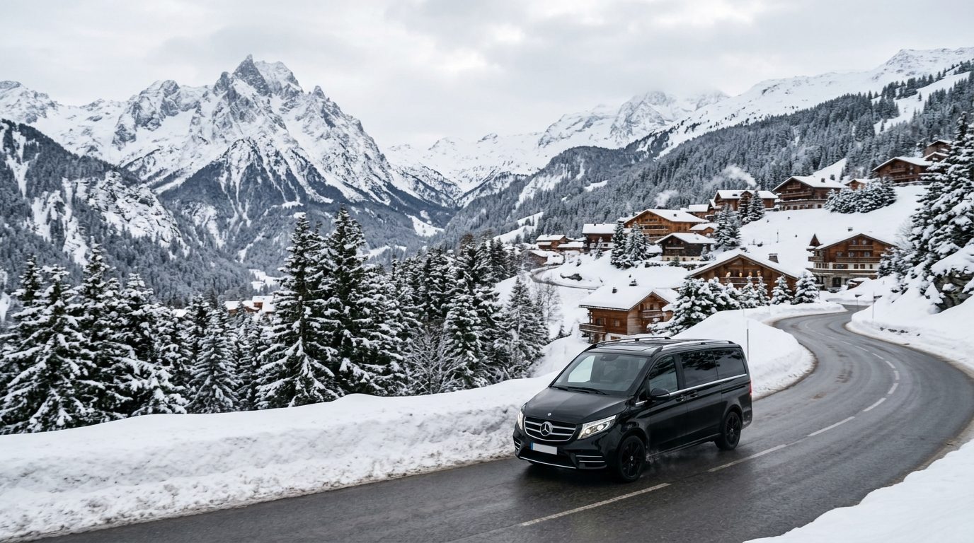 Chauffeur privé à Courchevel 1550 en van : organisation, confort et sécurité
