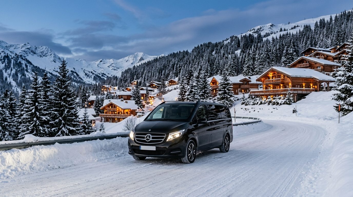 Chauffeur privé en van à Courchevel 1850 : confort, espace et sécurité alpine