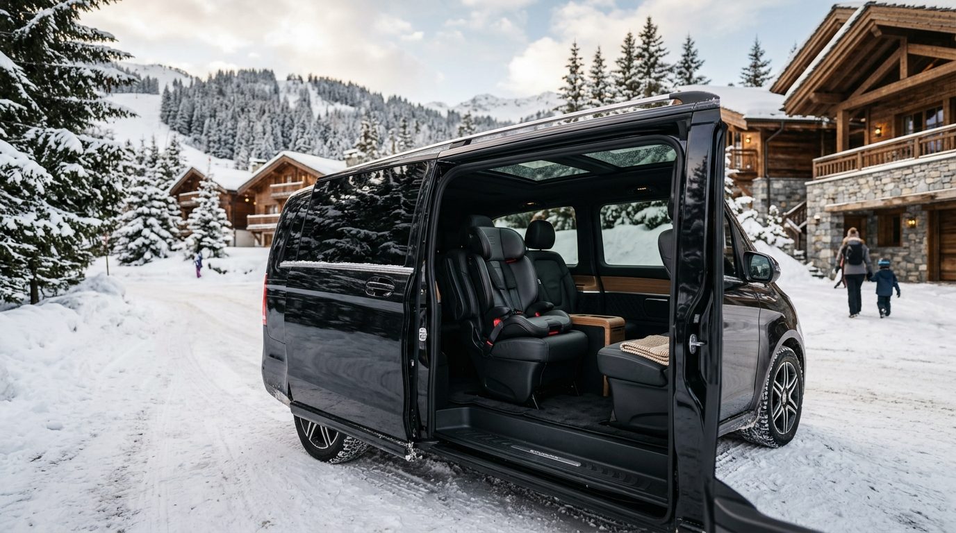 Chauffeur privé à Courchevel avec rehausseur : confort et sécurité en montagne
