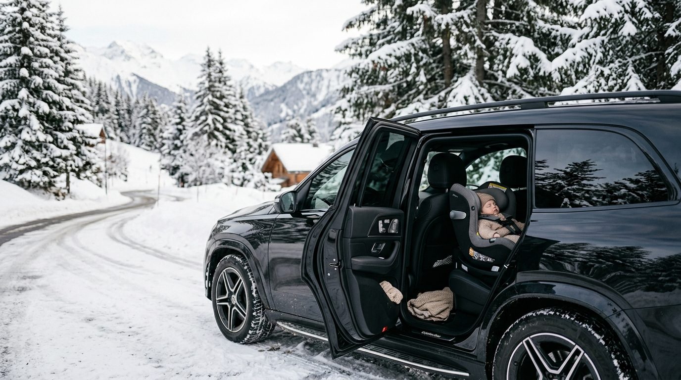 Chauffeur privé à Courchevel avec siège bébé : confort et sécurité pour vos trajets alpins
