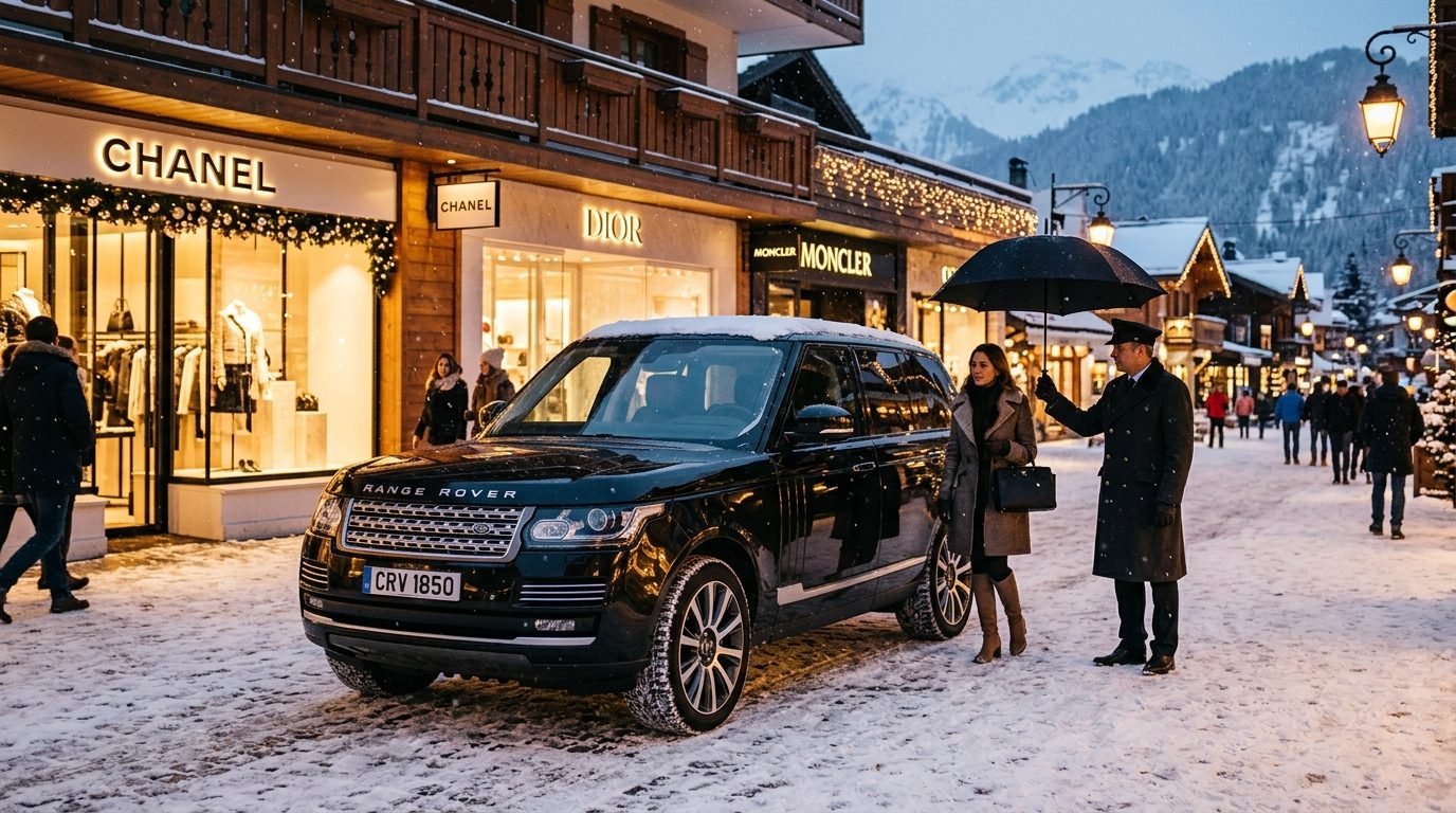 Chauffeur privé à Courchevel pour le shopping : confort et logistique sur mesure