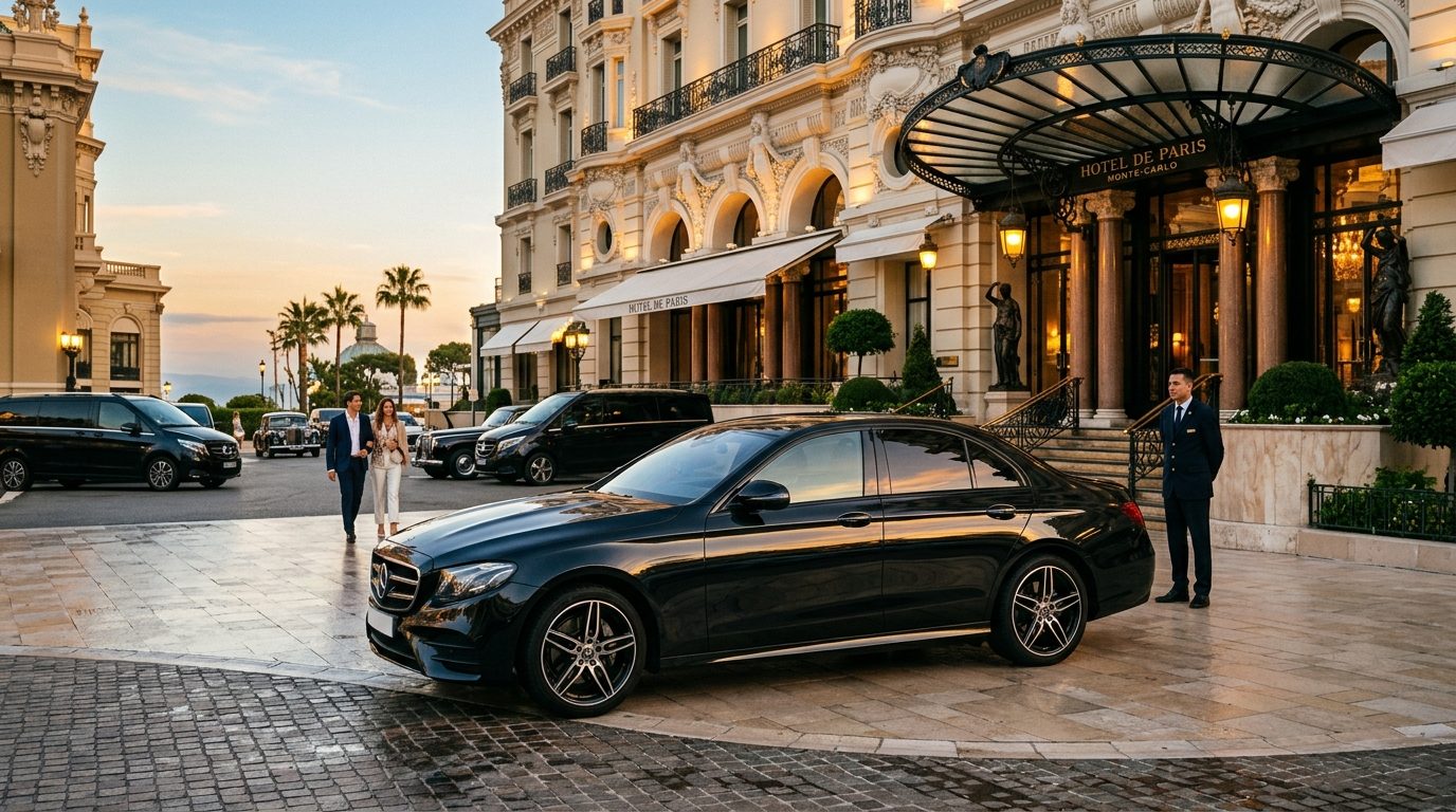 Chauffeur privé Mercedes Classe E à l&rsquo;Hôtel de Paris Monte-Carlo : service et mise à disposition