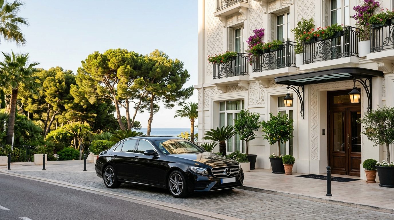 Chauffeur privé Mercedes Classe E à l’Hôtel Juana, Juan-les-Pins : l&rsquo;art de la mise à disposition