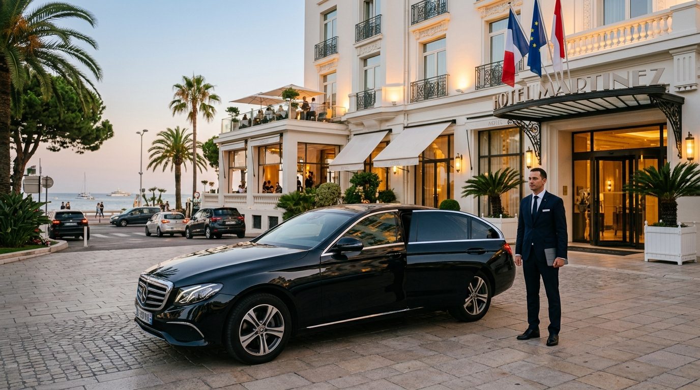 Mise à disposition en Mercedes Classe E à l’Hôtel Martinez à Cannes : guide et repères