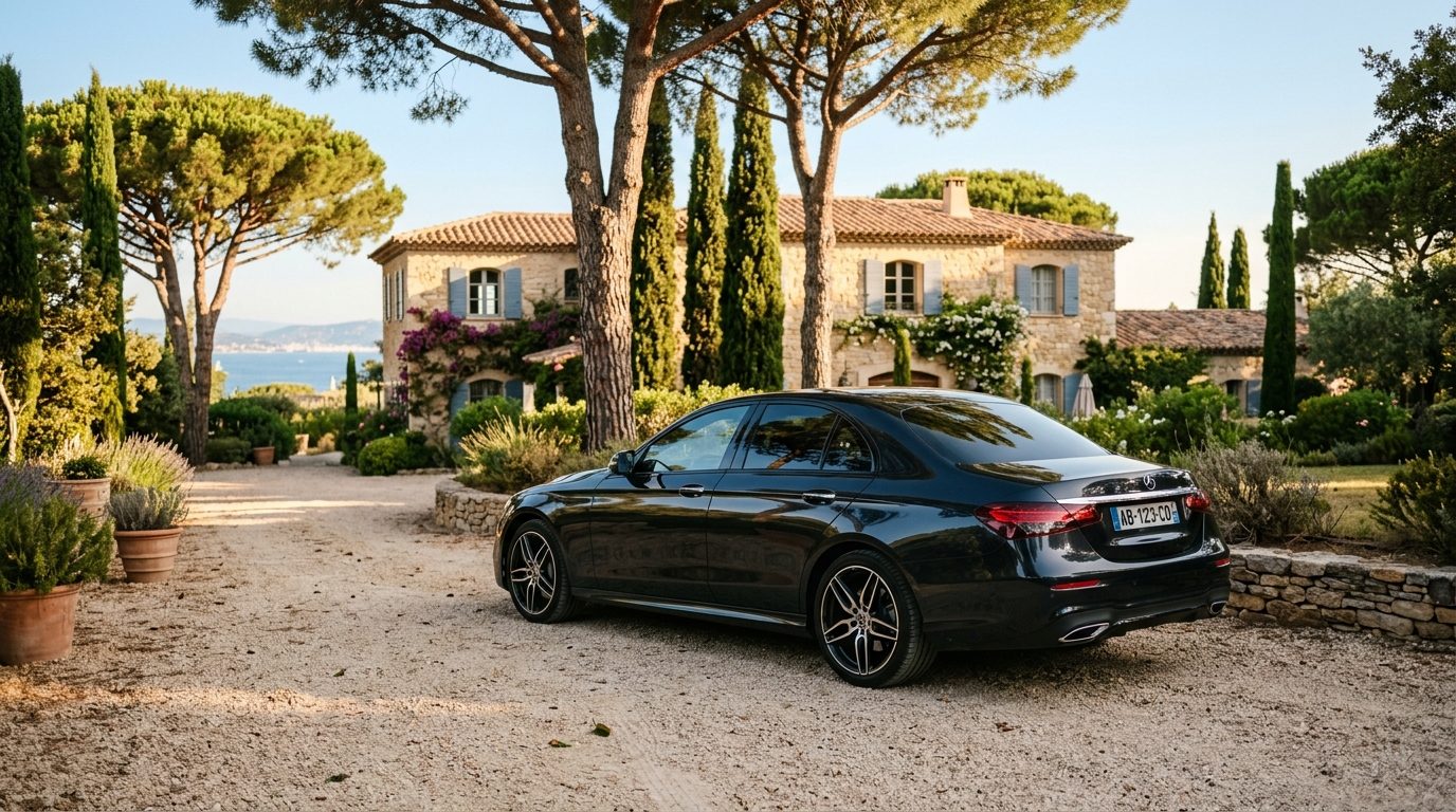 Chauffeur privé Mercedes Classe E à La Villa Marie : l&rsquo;art de la mise à disposition à Saint-Tropez
