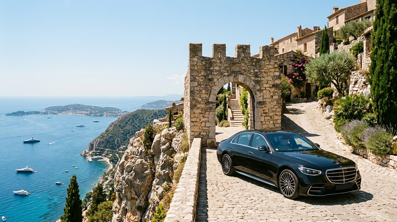 Chauffeur privé en Mercedes Classe S au Château Eza : organisation et conseils