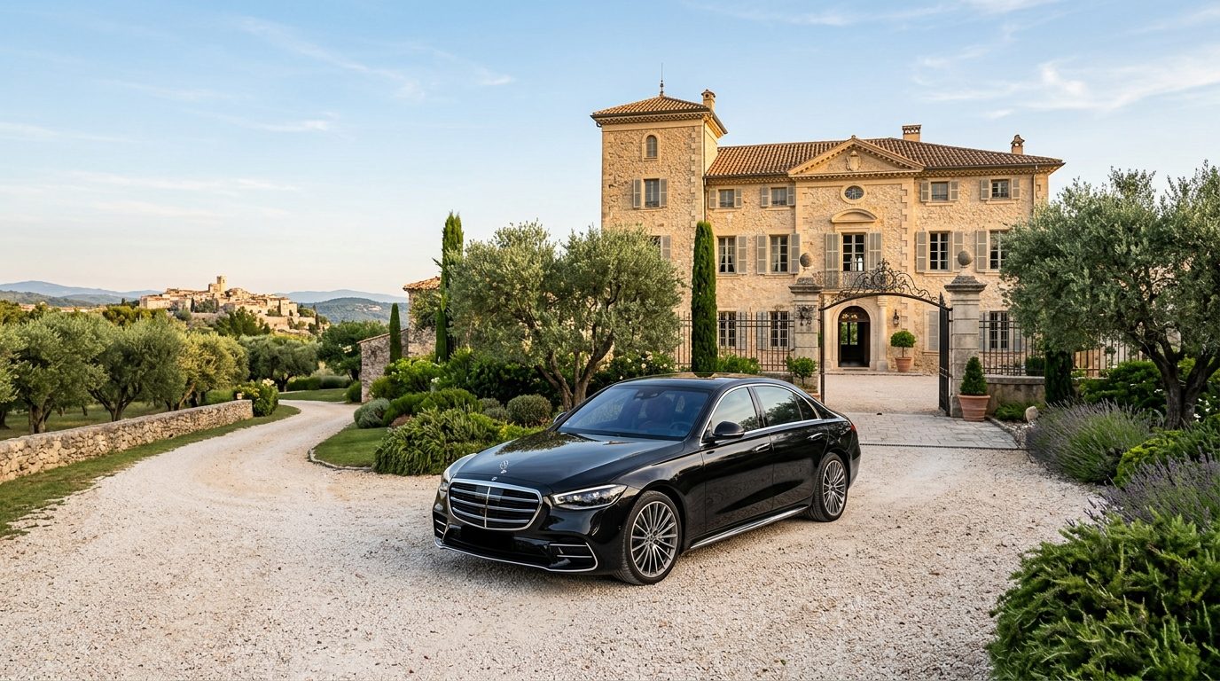 Chauffeur privé Mercedes Classe S au Château Saint-Martin & Spa : guide de la mise à disposition à Vence