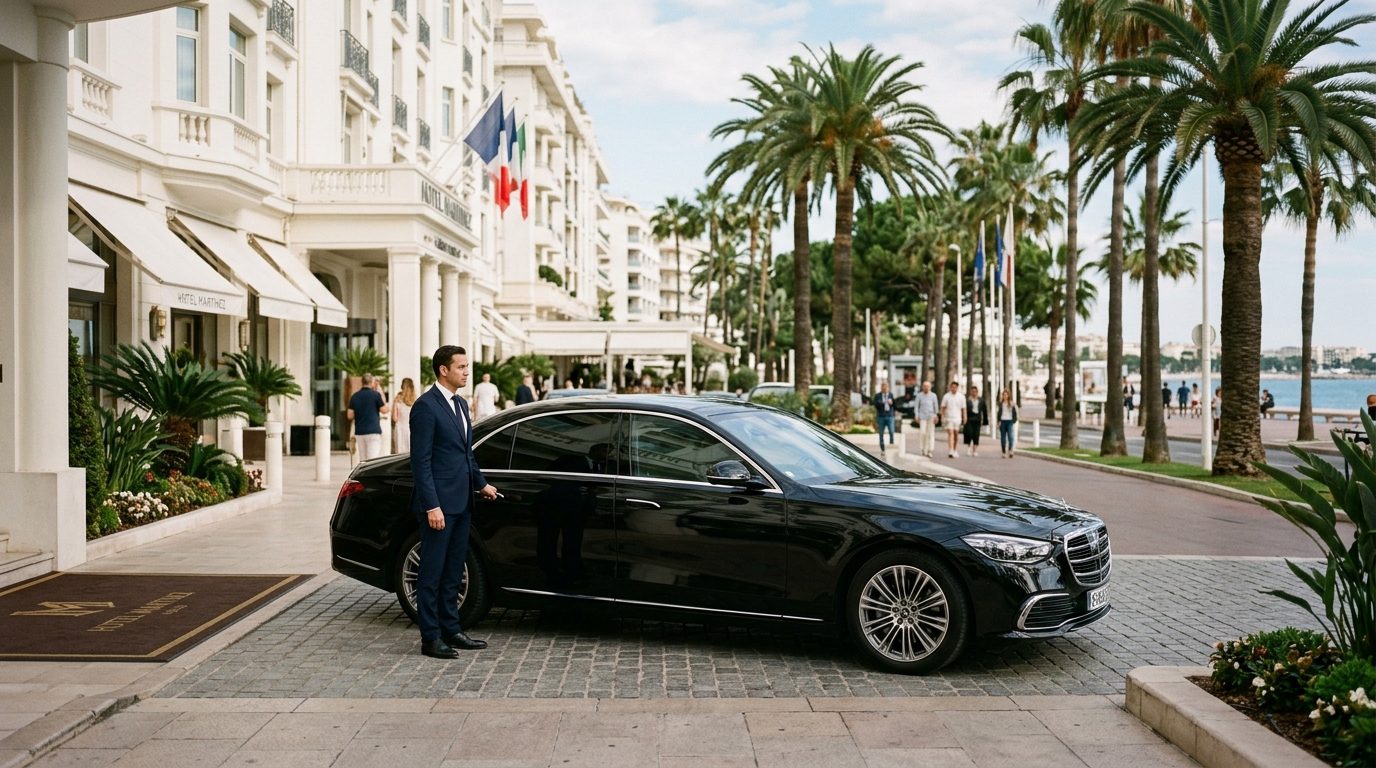 Chauffeur privé Mercedes Classe S à l’Hôtel Martinez : guide de la mise à disposition à Cannes