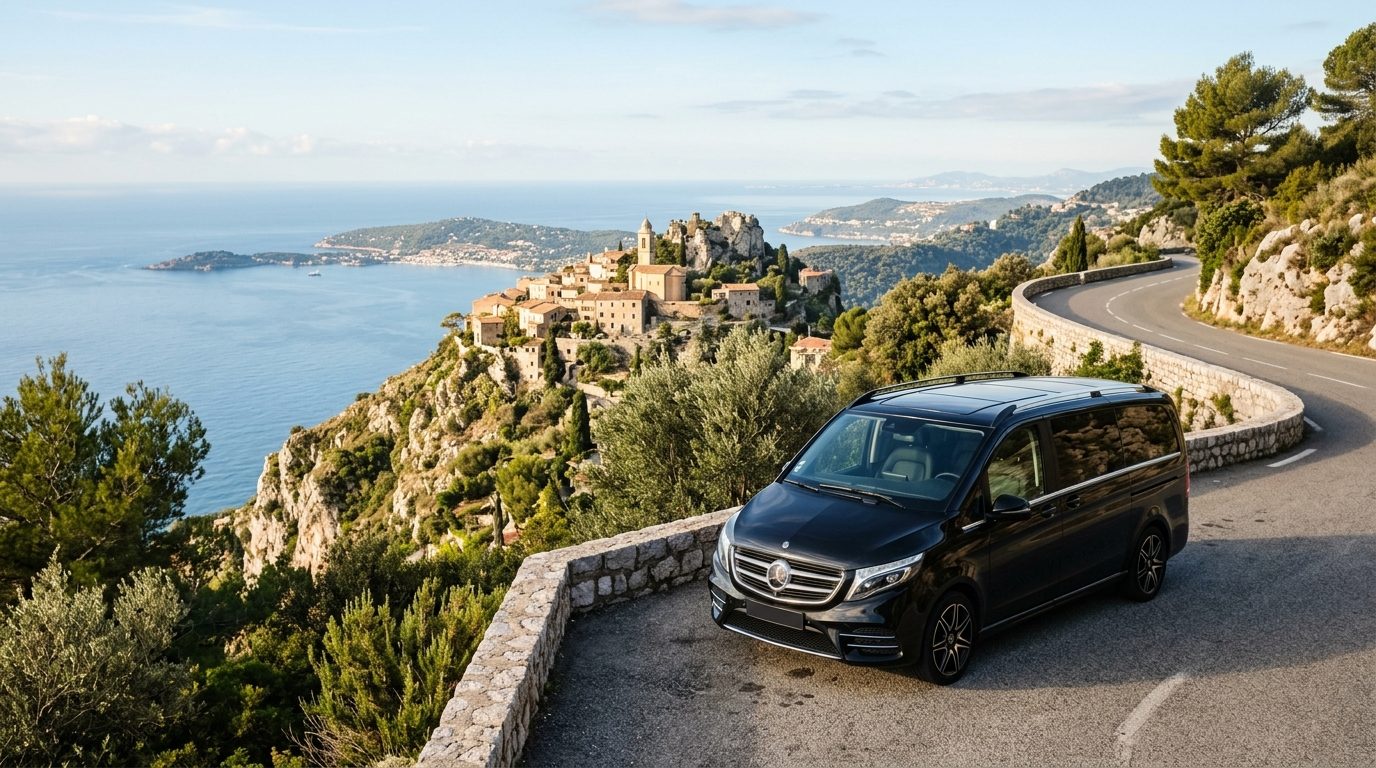 Chauffeur privé Mercedes Classe V au Château Eza : mise à disposition à Èze