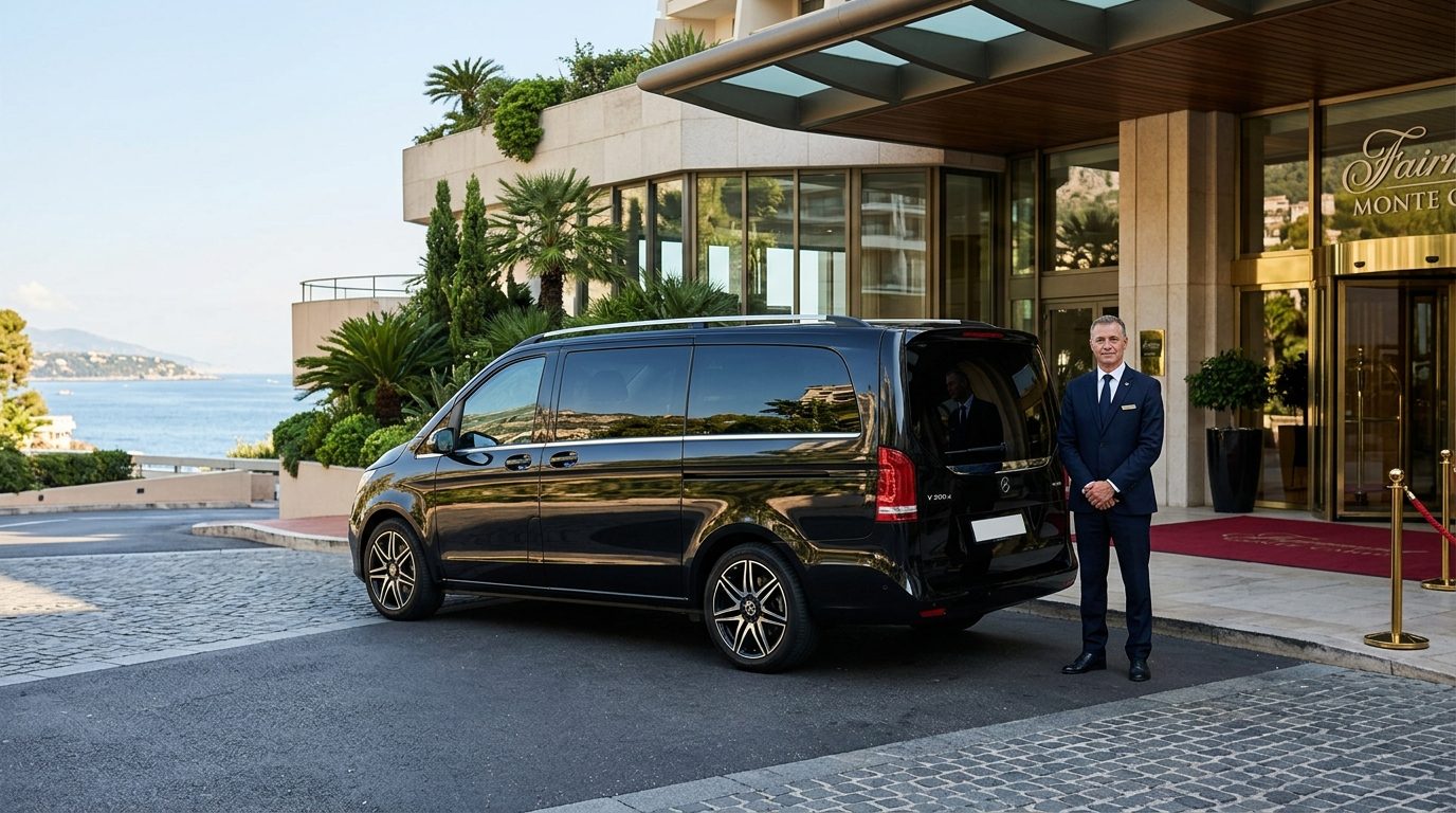 Chauffeur privé Mercedes Classe V au Fairmont Monte Carlo : la mise à disposition sur mesure