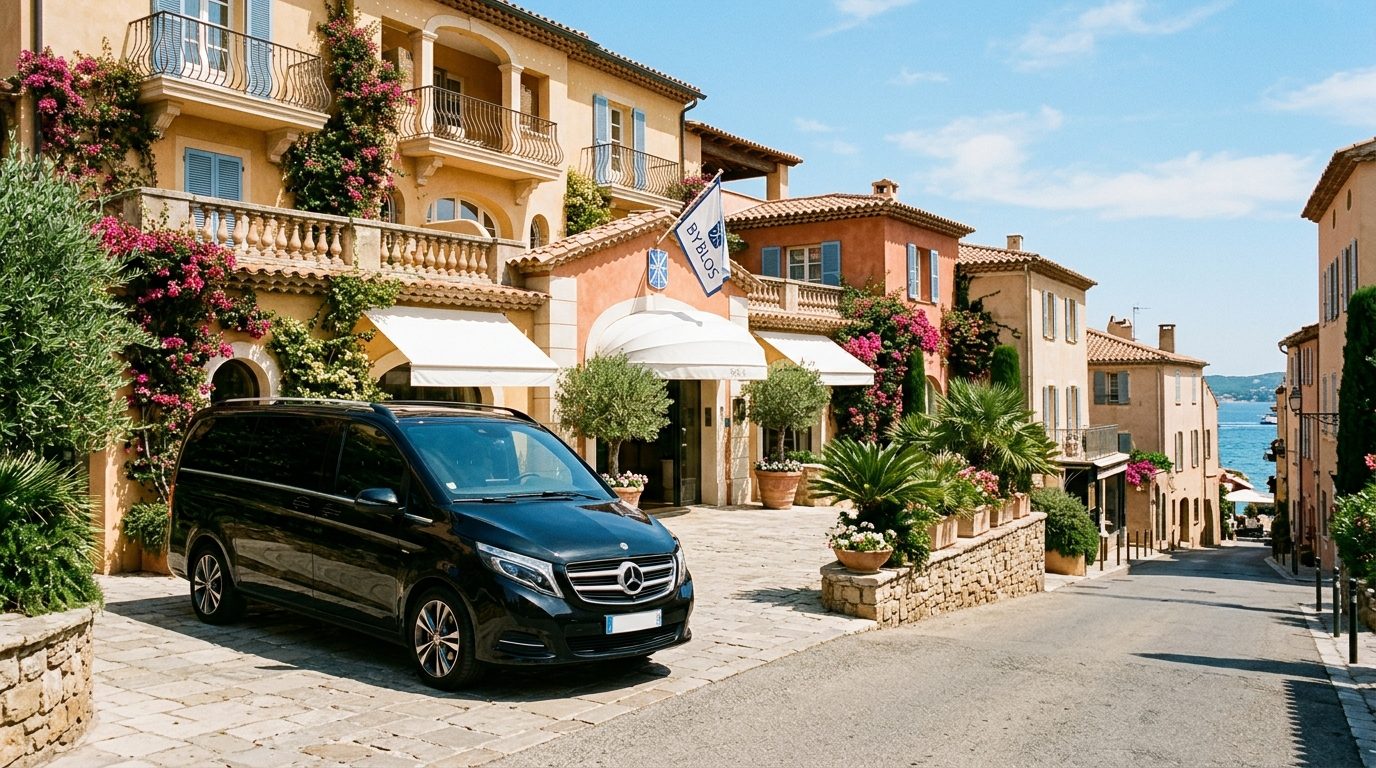 Chauffeur privé Mercedes Classe V à l&rsquo;Hôtel Byblos Saint-Tropez : l&rsquo;art de la mise à disposition