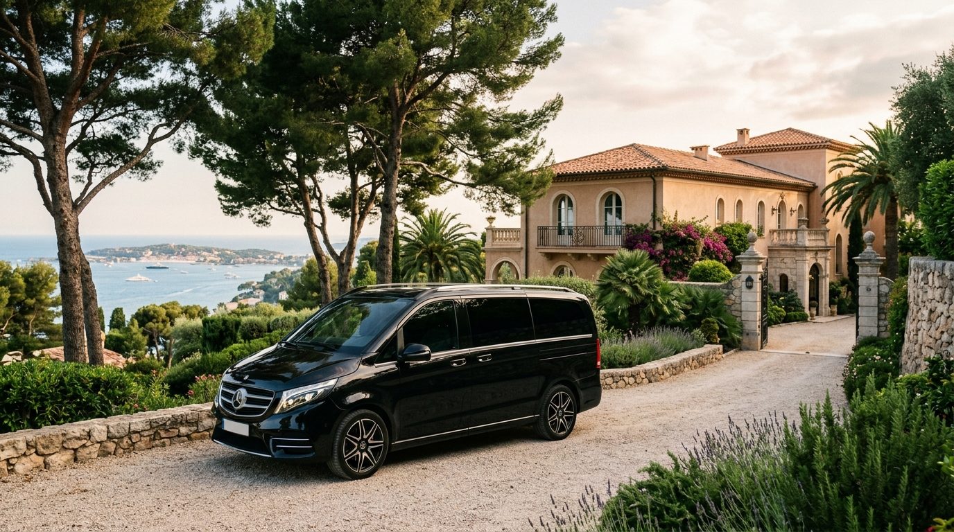 Chauffeur privé Mercedes Classe V à l’Hôtel du Cap-Eden-Roc : mise à disposition et repères pratiques