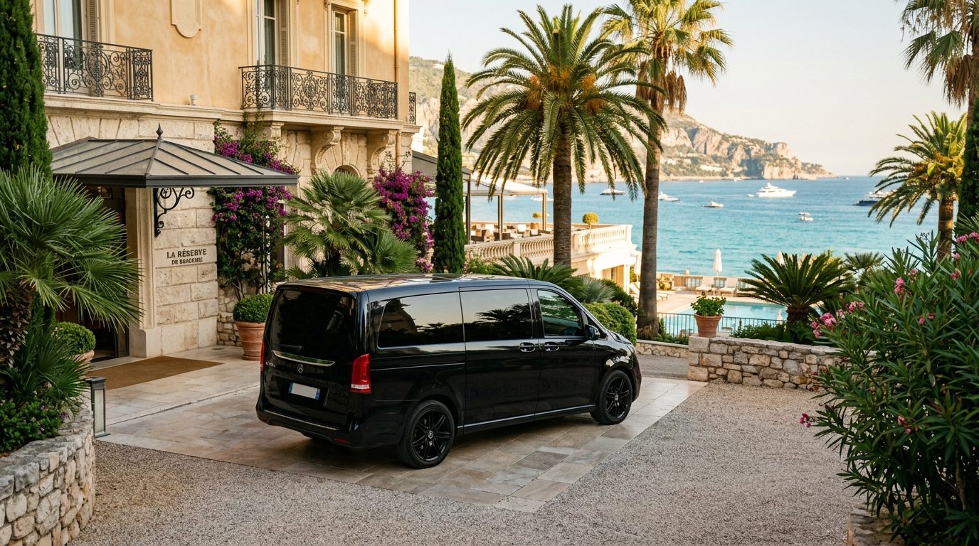 Mise à disposition en Mercedes Classe V à La Réserve de Beaulieu & Spa : guide et organisation