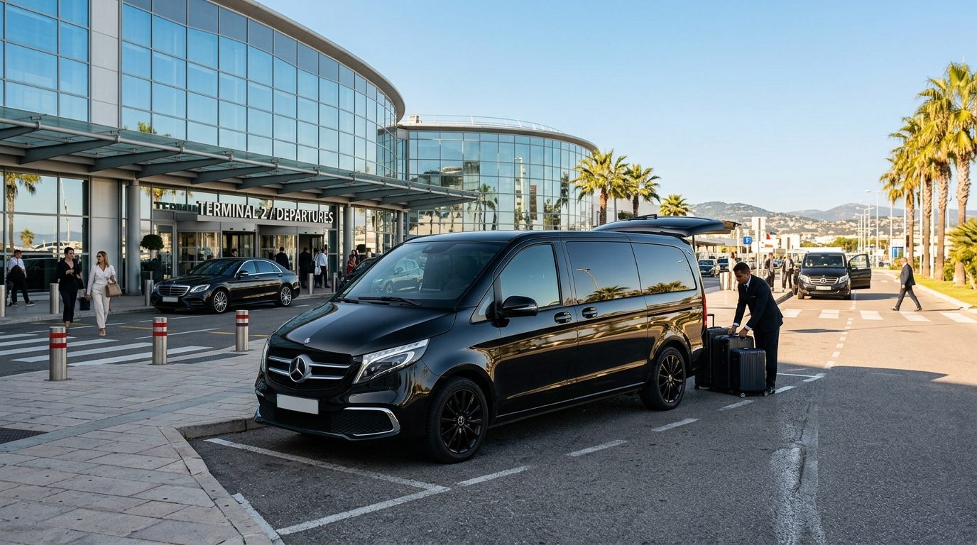 Chauffeur privé multi-places à l&rsquo;aéroport de Nice NCE : l&rsquo;art du transfert de groupe