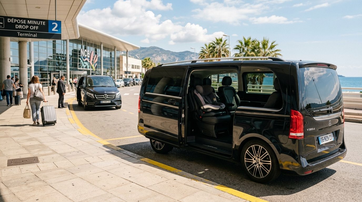 Chauffeur privé à l&rsquo;aéroport de Nice avec siège bébé : confort et sécurité pour vos trajets familiaux