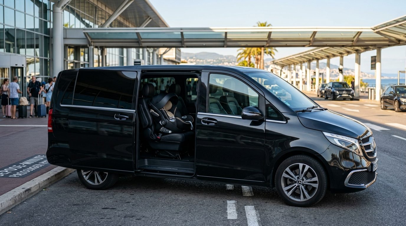 Mercedes Classe V à l&rsquo;aéroport de Nice avec siège bébé premium : guide et critères de choix