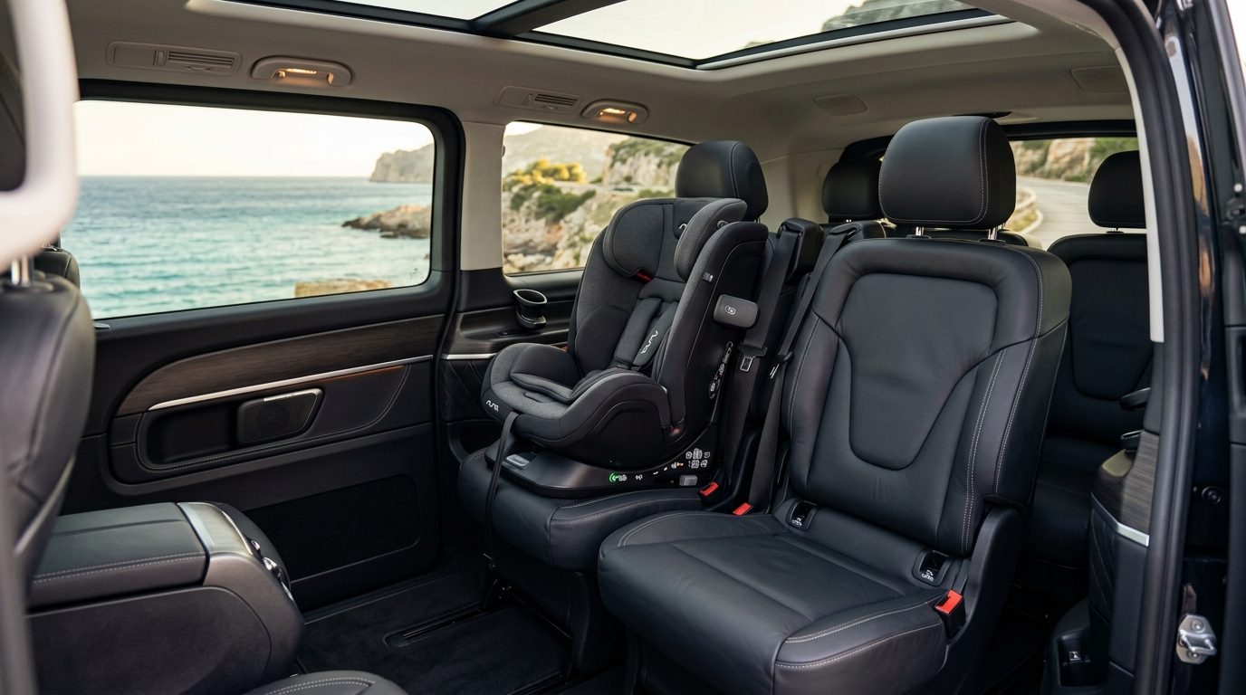 Mercedes Classe V à Nice Aéroport : la sécurité des sièges bébé ISOFIX
