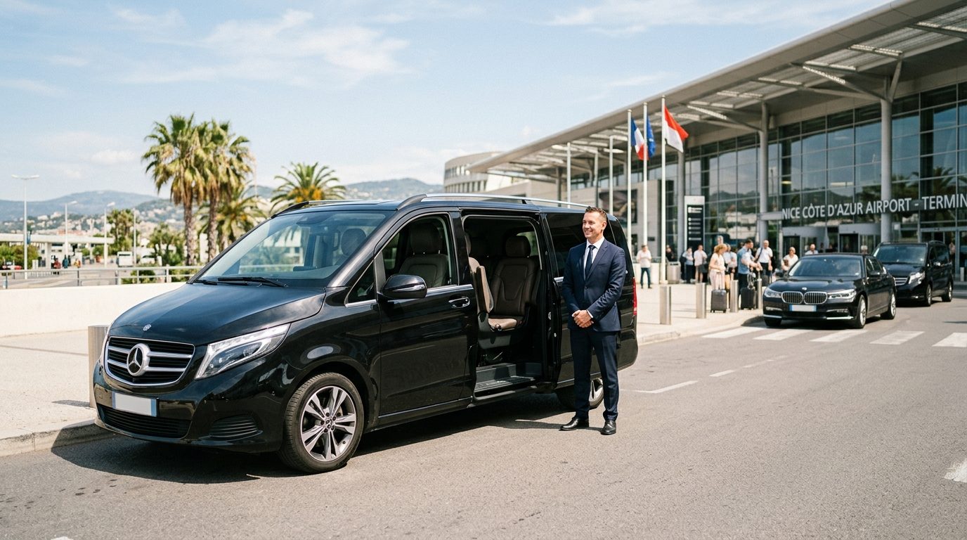 Minivan 7 places à l&rsquo;aéroport de Nice (NCE) : transport avec chauffeur pour groupes et familles