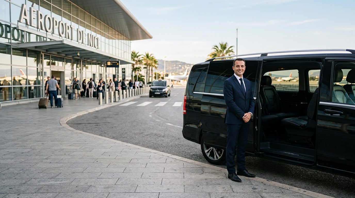 Service exclusif van aéroport Nice NCE : confort et sérénité sur la Côte d&rsquo;Azur