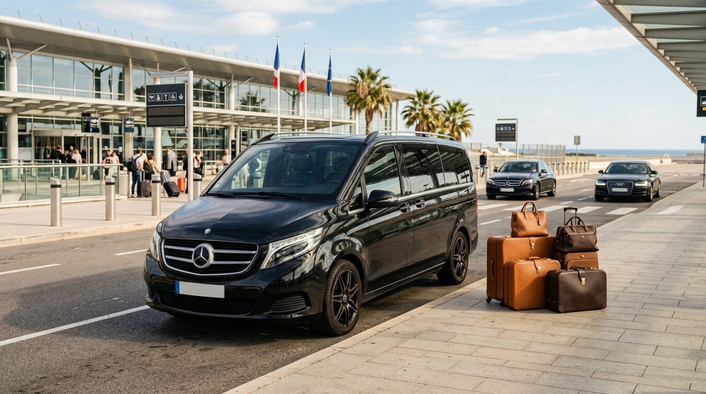 Transfert aéroport Nice NCE en van Classe V : organisation pour les familles