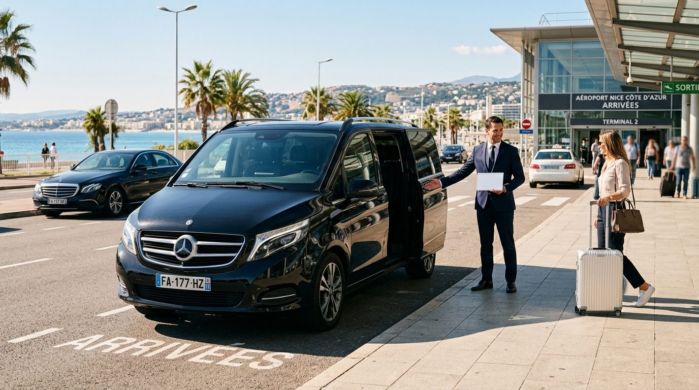 Transfert de Nice NCE vers Monaco en Mercedes Classe V 7 places : confort et accueil personnalisé