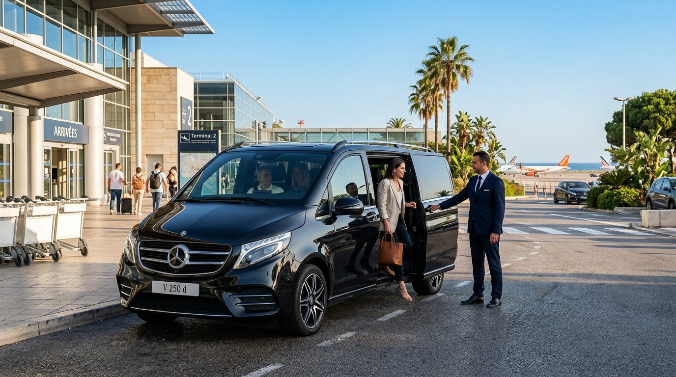 Transfert de l’aéroport de Nice à Vence en van Mercedes Classe V : la solution idéale pour les familles