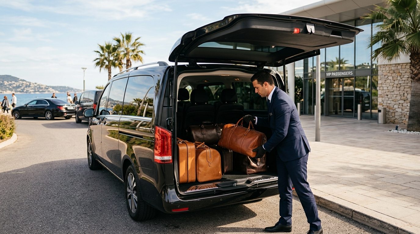 Transfert de bagages et transport en van à l&rsquo;aéroport Nice Côte d&rsquo;Azur (NCE)