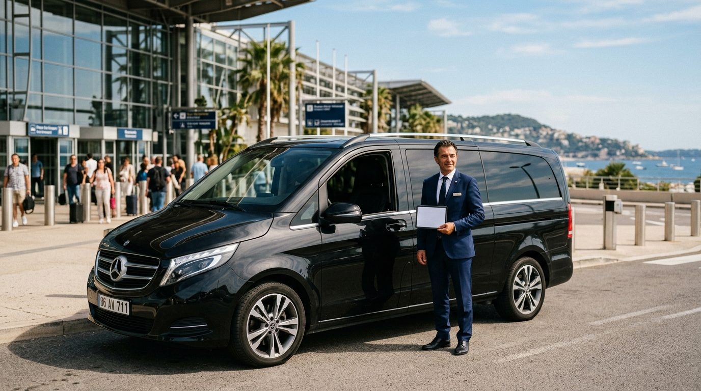 Transfert rapide en van à l&rsquo;aéroport de Nice Côte d&rsquo;Azur (NCE) : organisation et sérénité