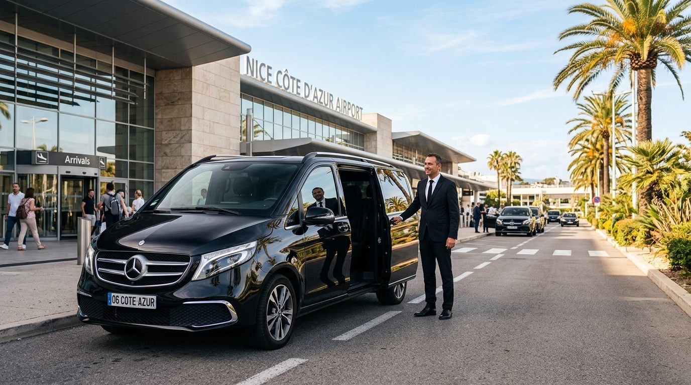 Transfert aux terminaux de Nice (NCE) en Mercedes Classe V : guide et organisation