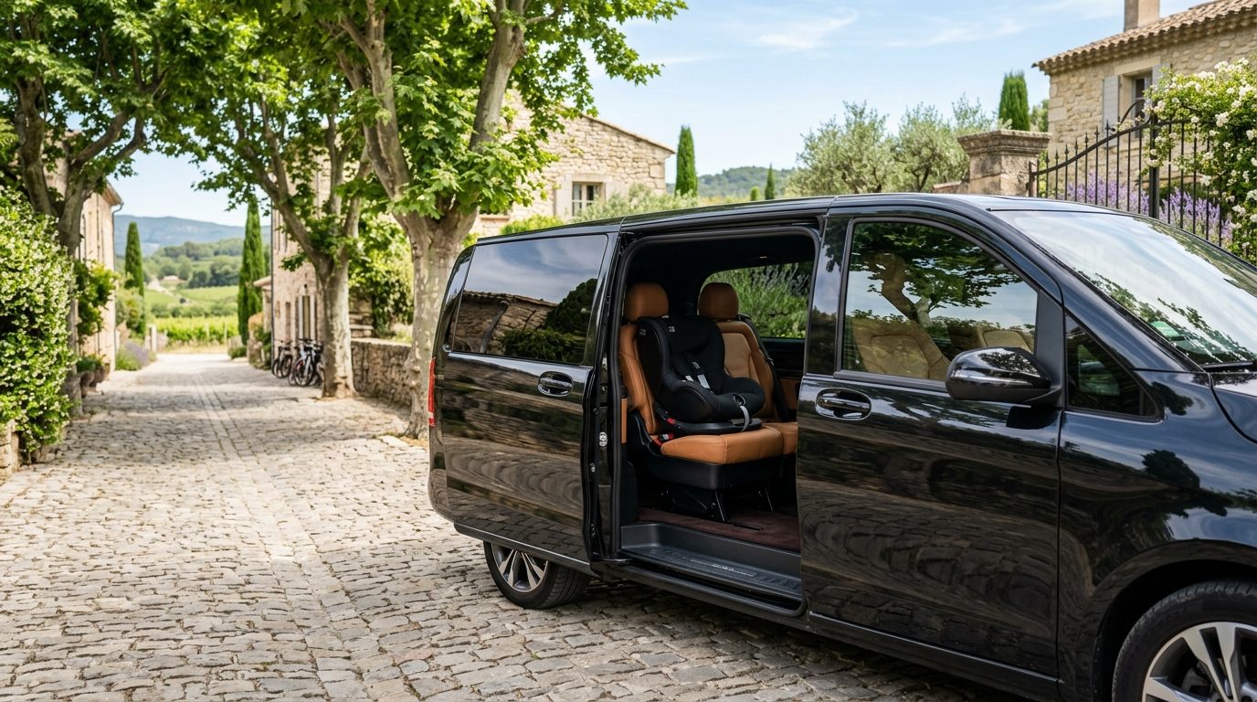Transfert en van avec siège bébé à Brignoles : confort et sécurité en Provence Verte