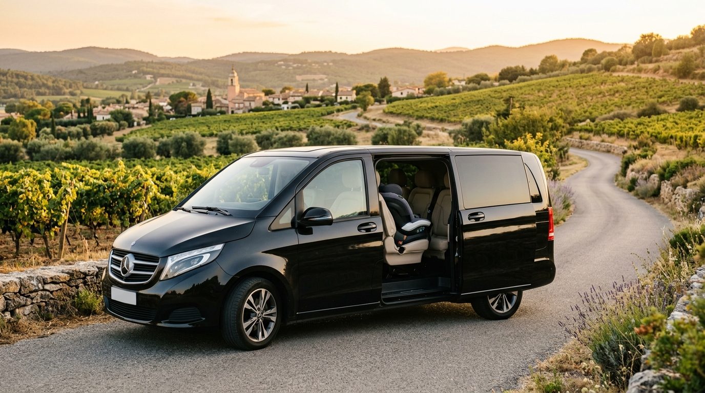 Transfert en van avec siège bébé à Cogolin : voyager sereinement en famille dans le Golfe de Saint-Tropez