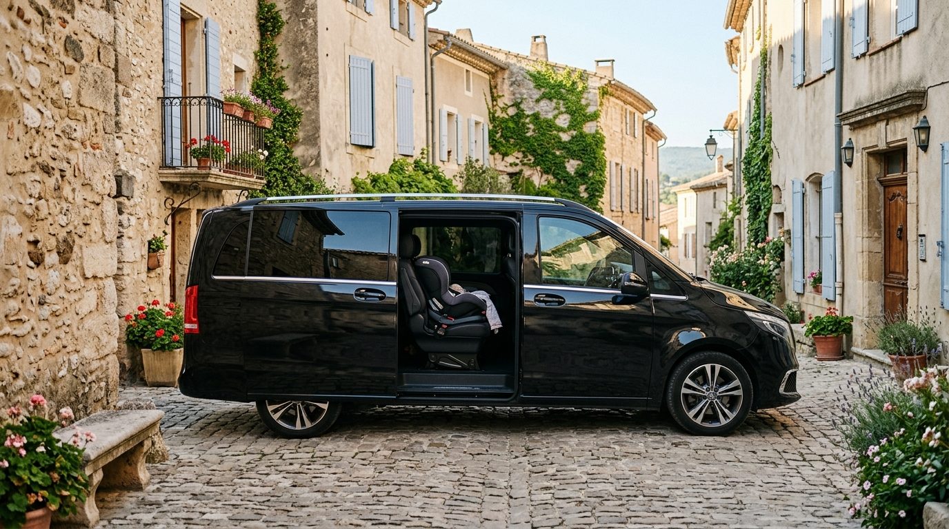Transfert en van avec siège bébé à Draguignan : confort et sécurité familiale