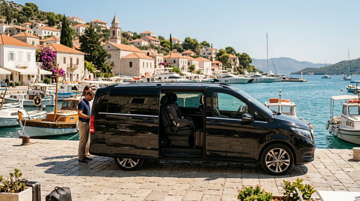 Transfert en van avec siège bébé à Sanary-sur-Mer : confort et sécurité en famille