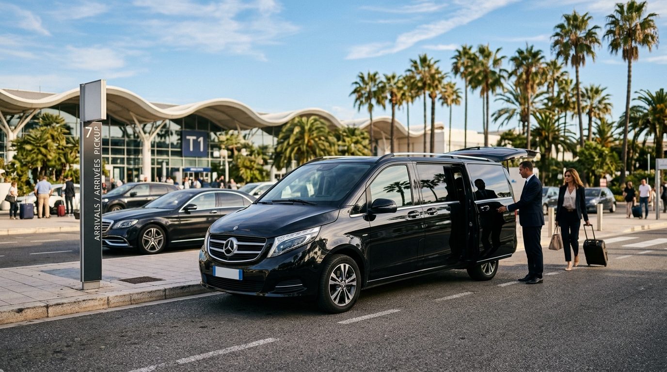 Organiser son transfert en van après un vol européen à l&rsquo;aéroport de Nice Côte d&rsquo;Azur