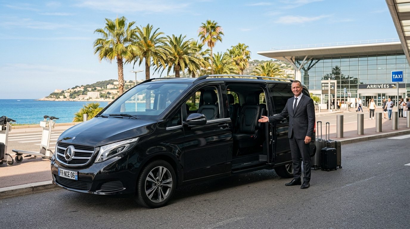 Transport premium en van à l’aéroport Nice Côte d’Azur : repères et organisation
