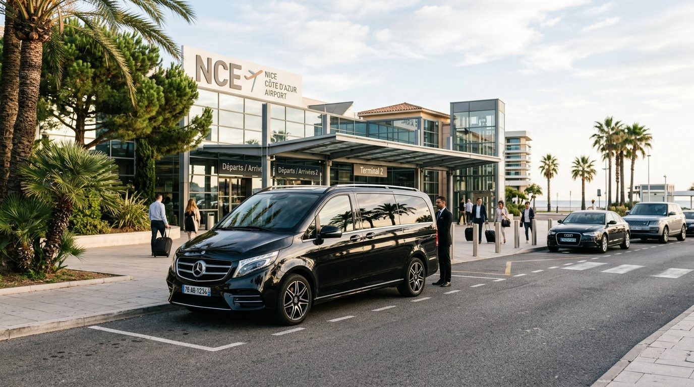 Van 8 places à l&rsquo;aéroport de Nice (NCE) : mise à disposition pour une journée complète