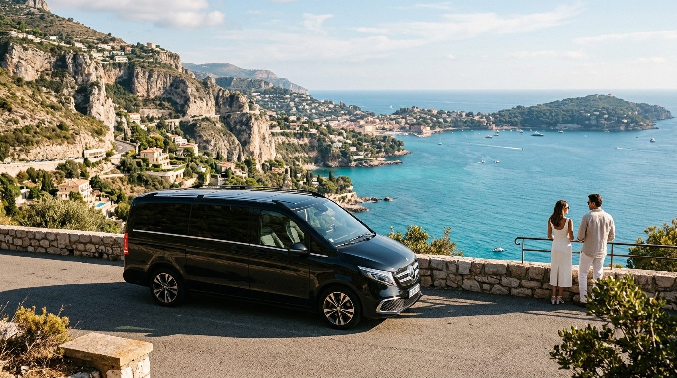 Van avec chauffeur à l&rsquo;aéroport de Nice NCE : excursion et mise à disposition pour la journée