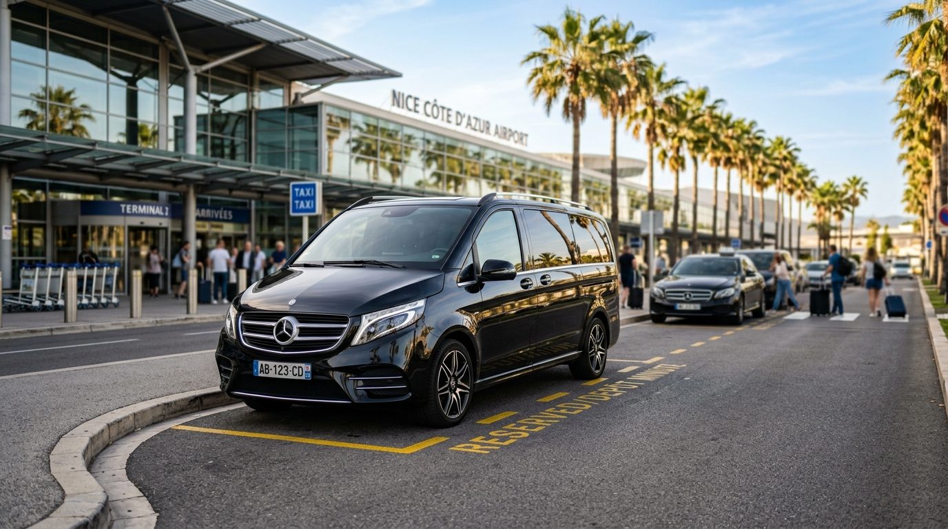 Van Classe V à l&rsquo;Aéroport Nice Côte d&rsquo;Azur : Confort Familial et Sécurité ISOFIX