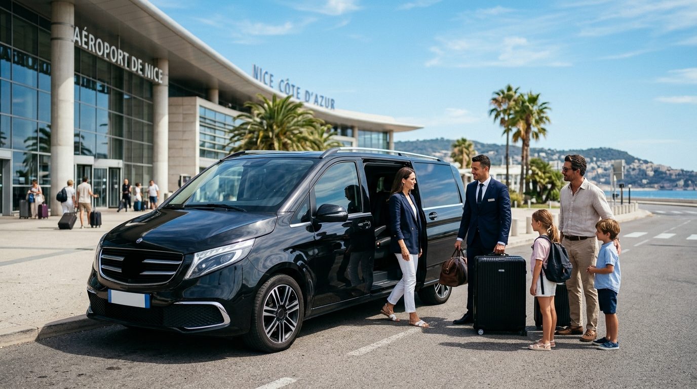 Van familial à l&rsquo;aéroport de Nice Côte d&rsquo;Azur (NCE) : organisation et repères pour vos trajets
